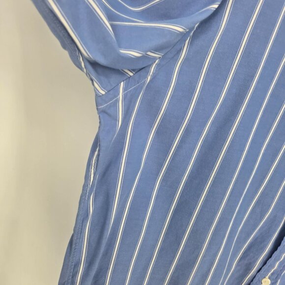 J crew mens size XL Blue white stripe button up long sleeve Vintage chest pocket - Picture 3 of 11